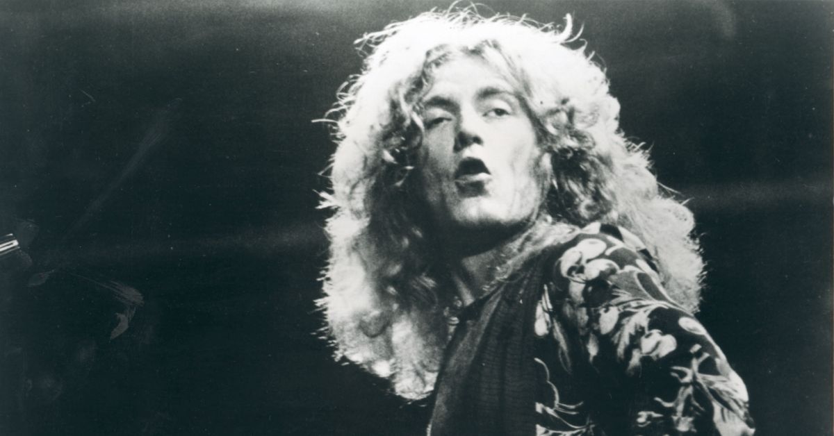 Robert Plant performing with Led Zeppelin in the early 1970s.