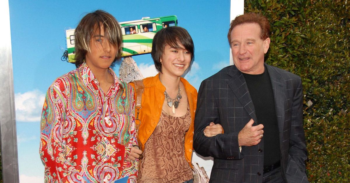 Robin Williams with his son Cody Williams and his daughter Zelda Williams