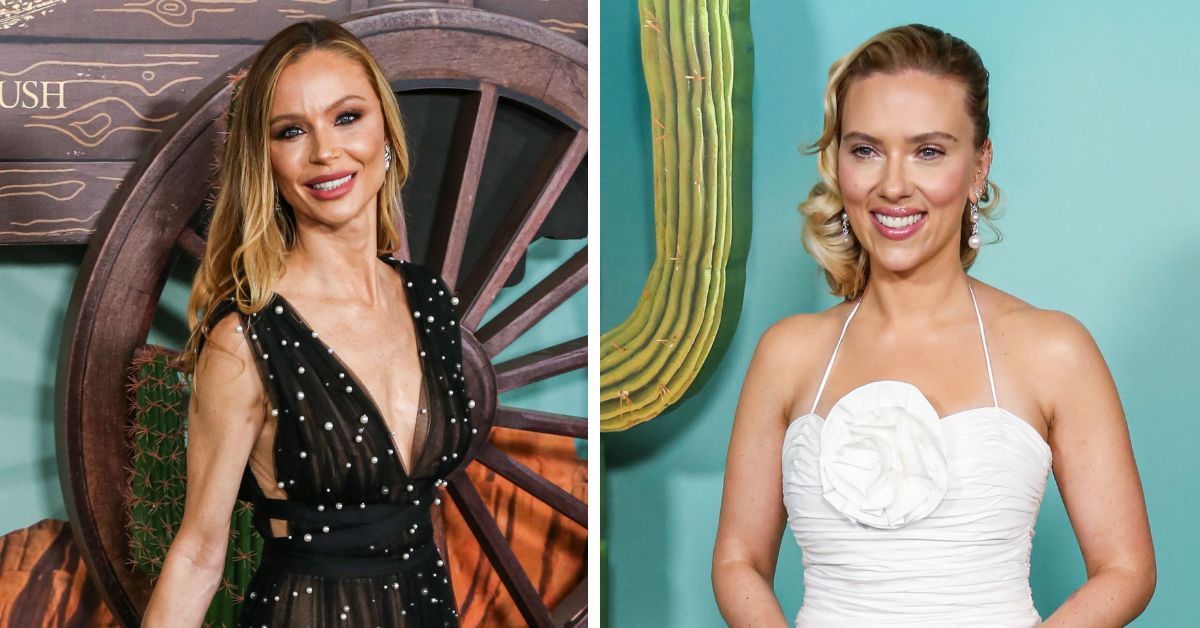 Georgina Chapman và Scarlett Johansson trên thảm đỏ