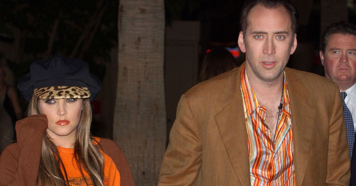 Lisa Marie Presley and Nicolas Cage dressed similarly