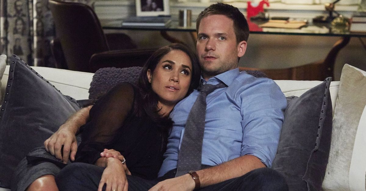 Meghan Markle and Patrick J Adams on Suits