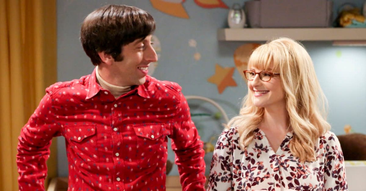 Howard and Bernadette smiling at each other on The Big Bang Theory