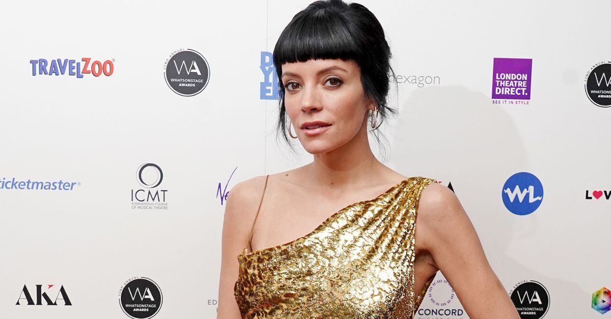 Lily Allen attending the WhatsOnStage Awards at the Prince Of Wales Theater, London
