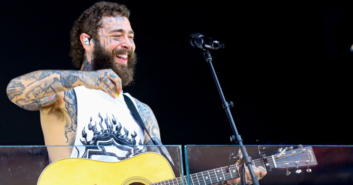 American rapper Post Malone performs live on Times Square's TSX stage