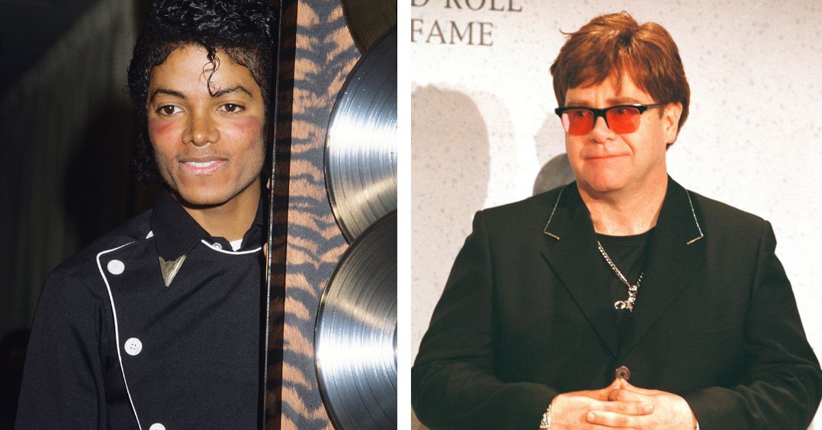 Younger Michael Jackson and Elton John