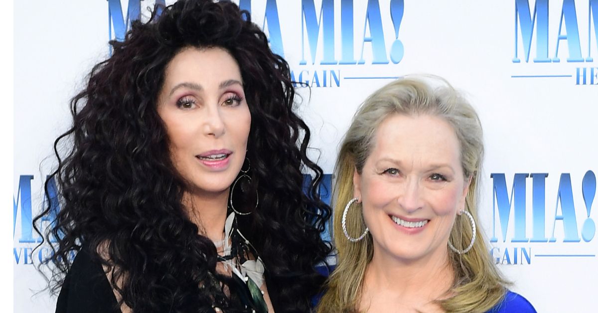 Cher and Meryl Streep at the premiere for Mamma Mia Here We Go Again