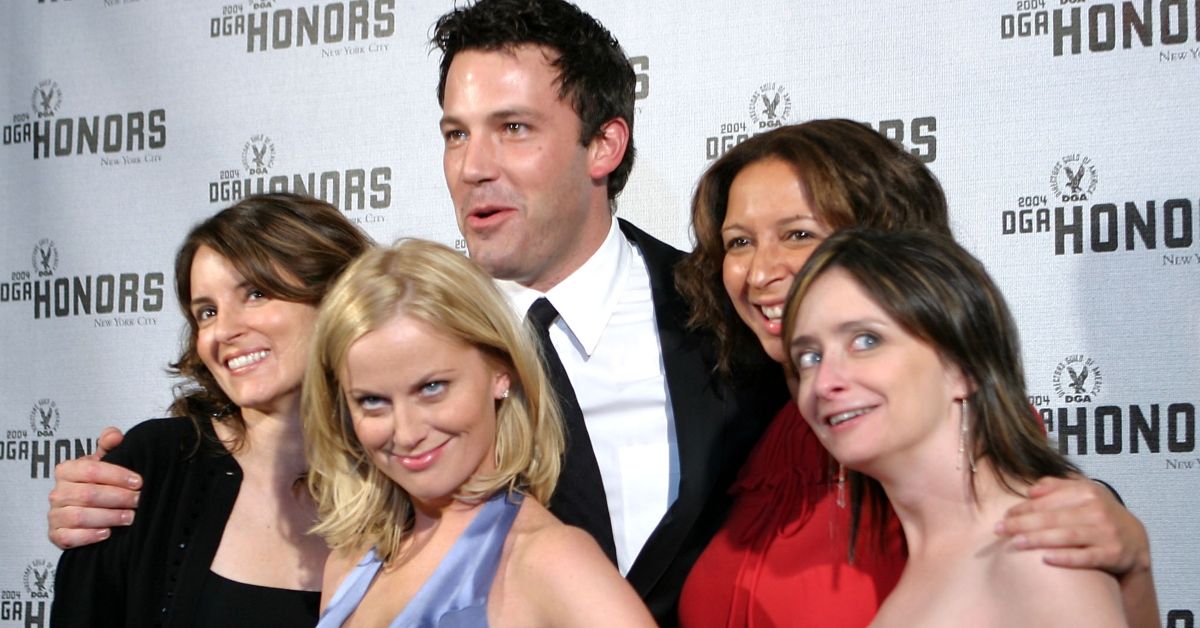 Amy Poehler, Tina Fey, Maya Rudolph, Ben Affleck, Rachel Dratch on the red carpet