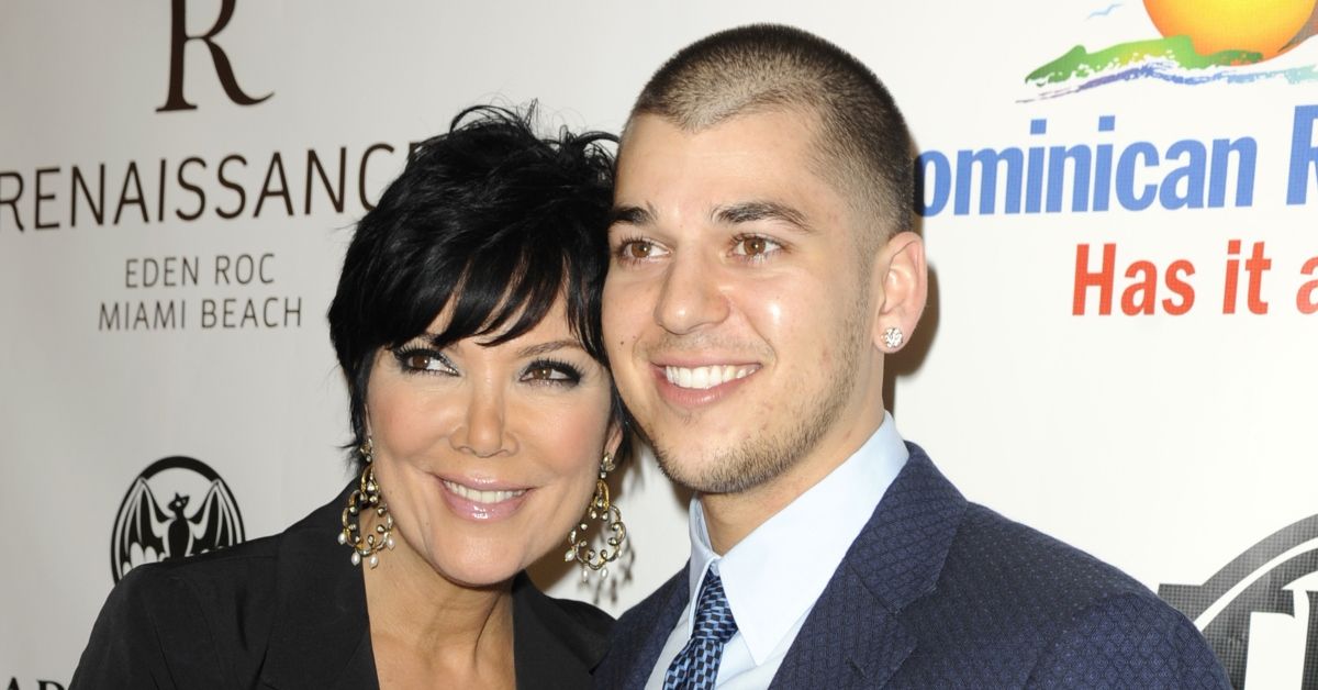 Kris Jenner e Rob Kardashian no tapete vermelho