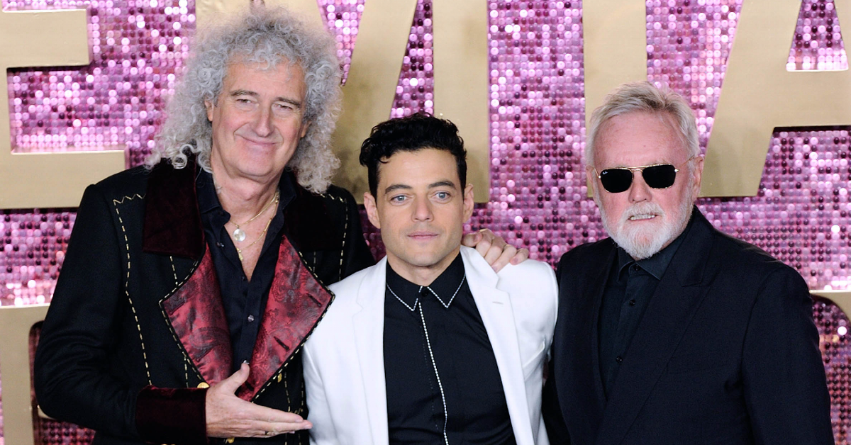 Brian May, Rami Malek, Roger Taylor on the red carpet