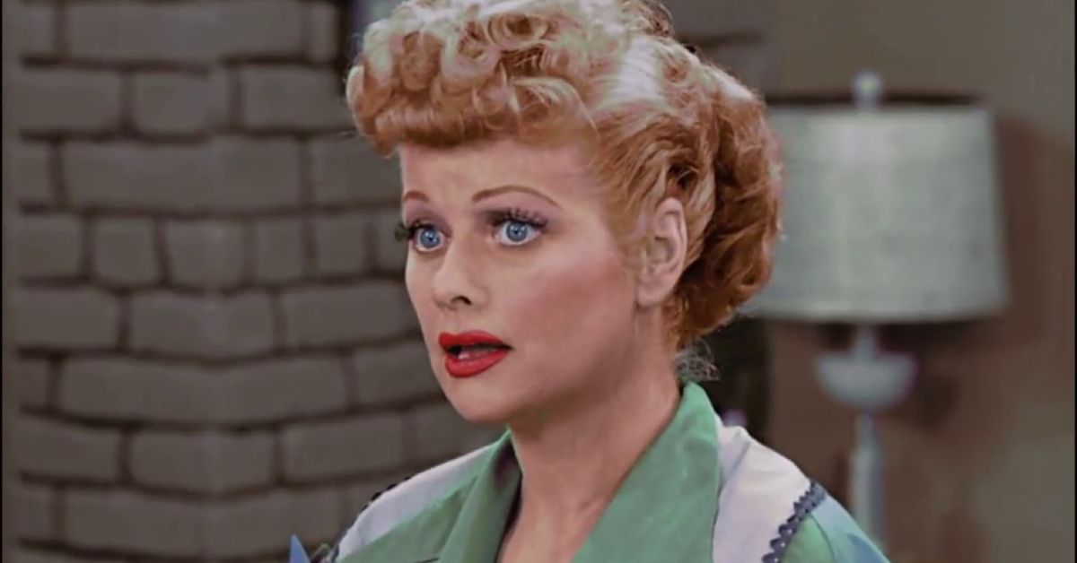 Lucille Ball looking surprised and serious on I Love Lucy