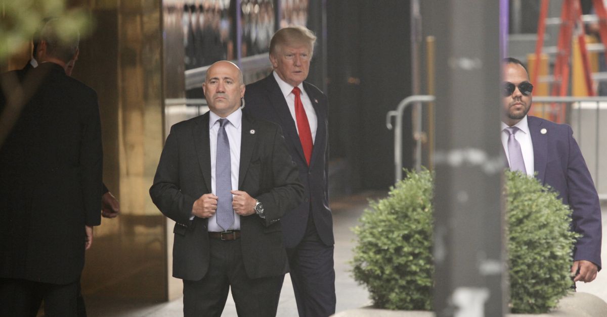 President Donald Trump leaving Trump Tower