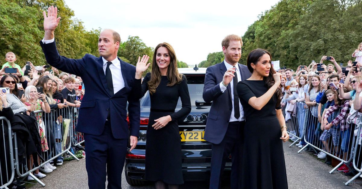 Royals Meet With The Public Outside Windsor Castle To Mourn Queen Elizabeth