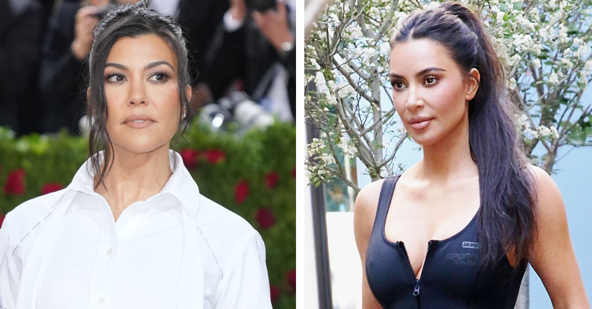 Kourtney Kardashian at Met Gala / Kim Kardashian at SKIMS pop up