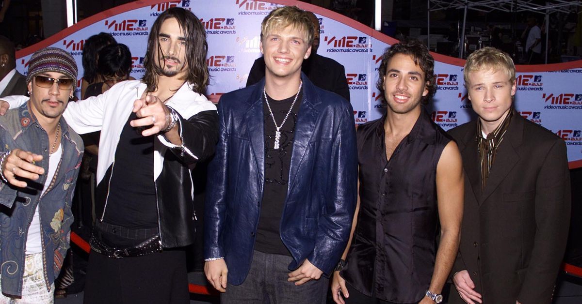Backstreet Boys at pose for photos at an awards show