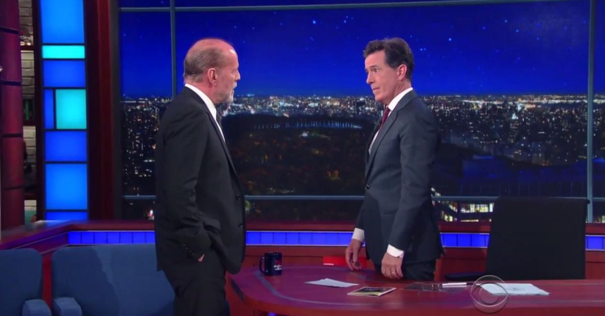 Bruce Willis and Stephen Colbert confrontation