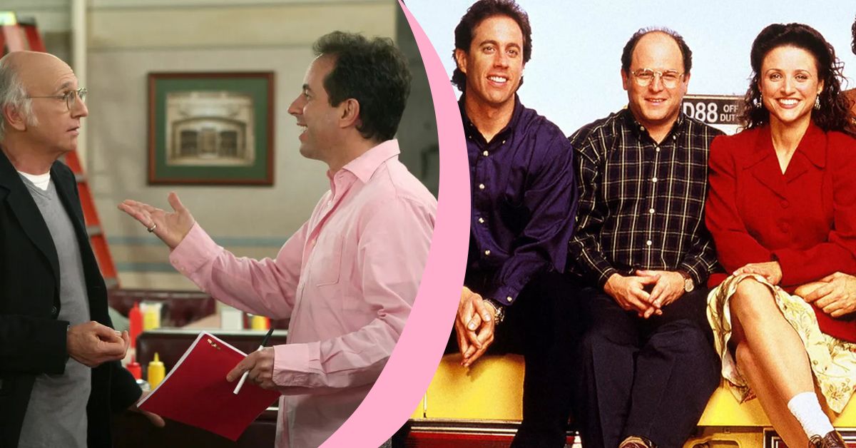 Jerry Seinfeld And Larry David with The Seinfeld Cast
