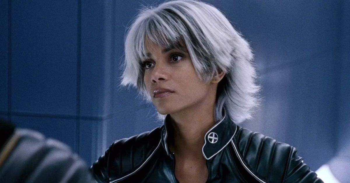 Halle Berry as Storm looking upset
