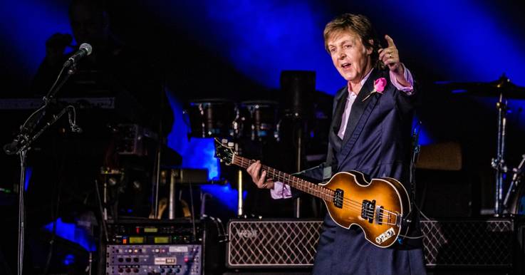 Paul McCartney performing in the Netherlands