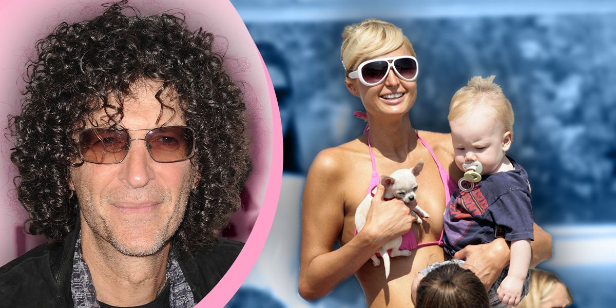 Howard Stern radio host with Paris Hilton and her son 