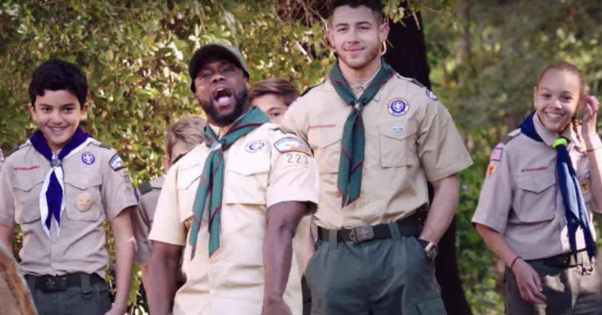 Kevin Hart and Joe Jonas out in the woods