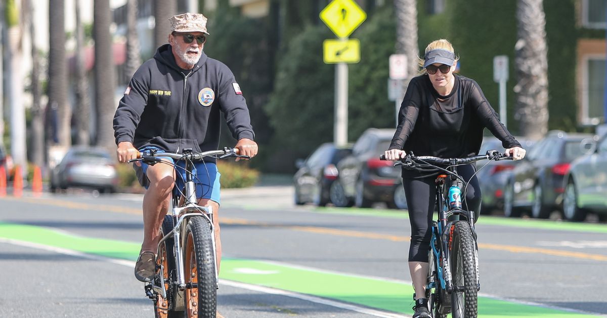 Arnold Schwarzenegger and Heather Milligan are cycling