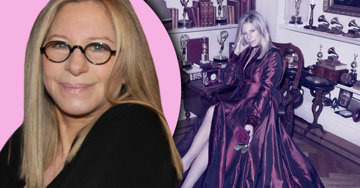 Barbra Streisand sitting in mansion 