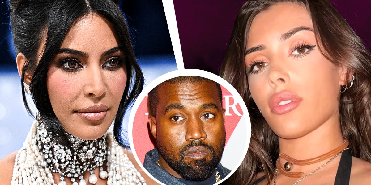 Kim Kardashian with Bianca Censori and ex-husband Kanye West