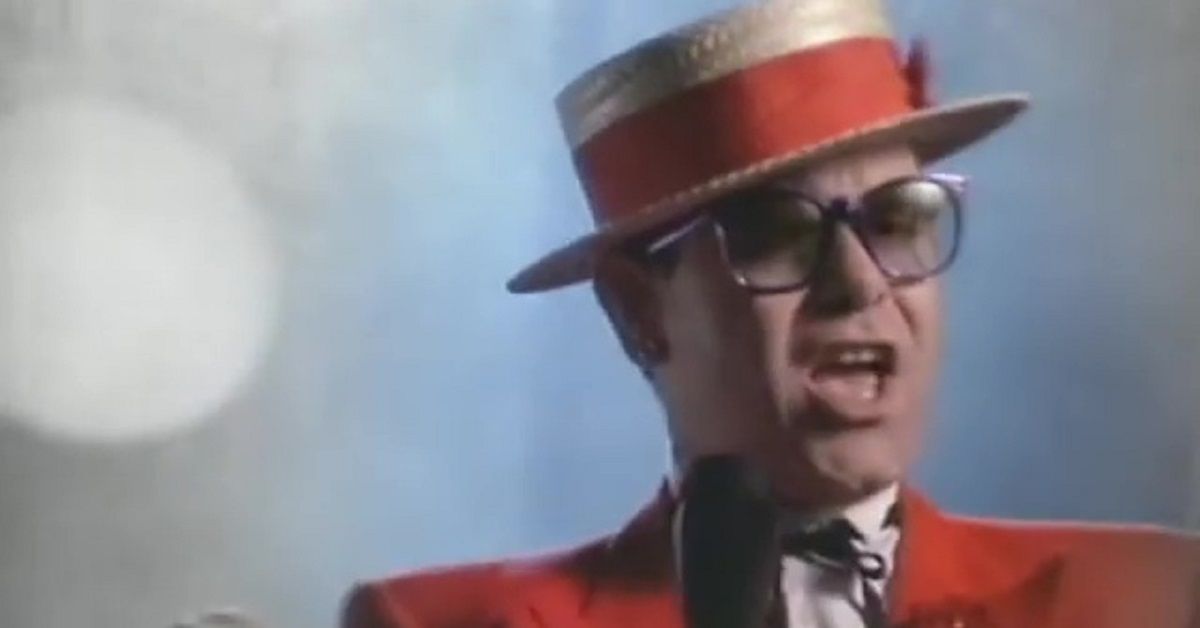 Elton John in the "Sad Songs" video