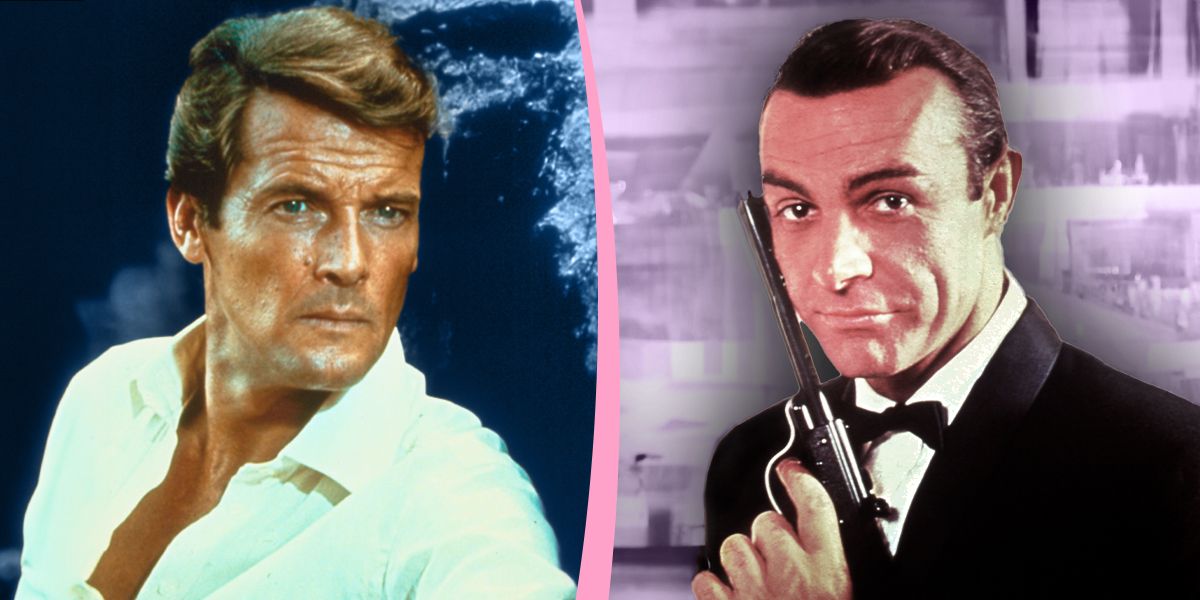 Roger Moore and Sean Connery as James Bond 