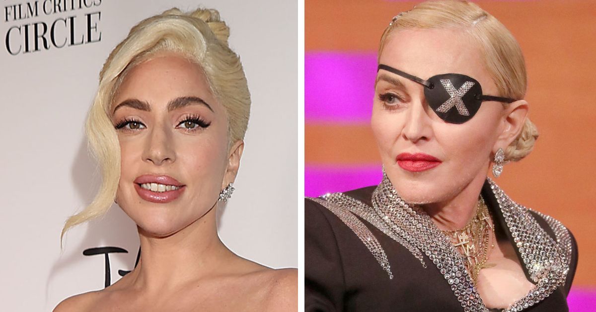 Lady Gaga on the red carpet; Madonna on 'The Graham Norton Show'