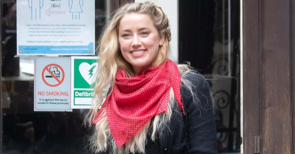 Amber Heard outside the Royal Courts of Justice in London