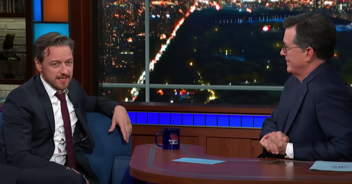 James McAvoy and Stephen Colbert
