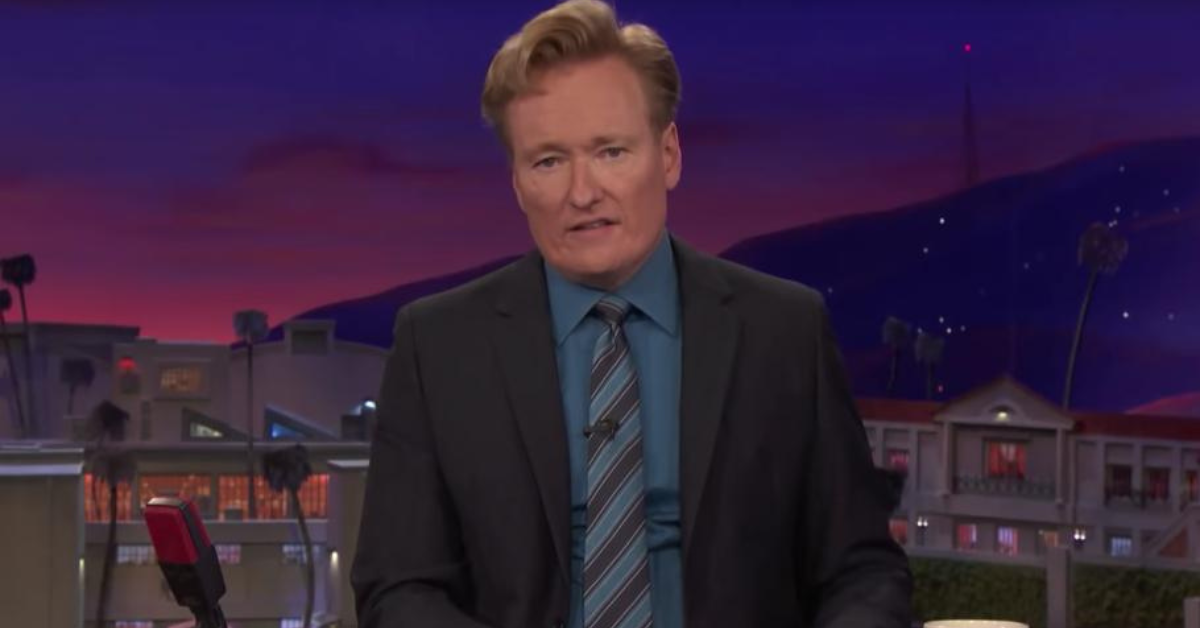 Conan O'Brien looking annoyed on Late Night With Conan O'Brien