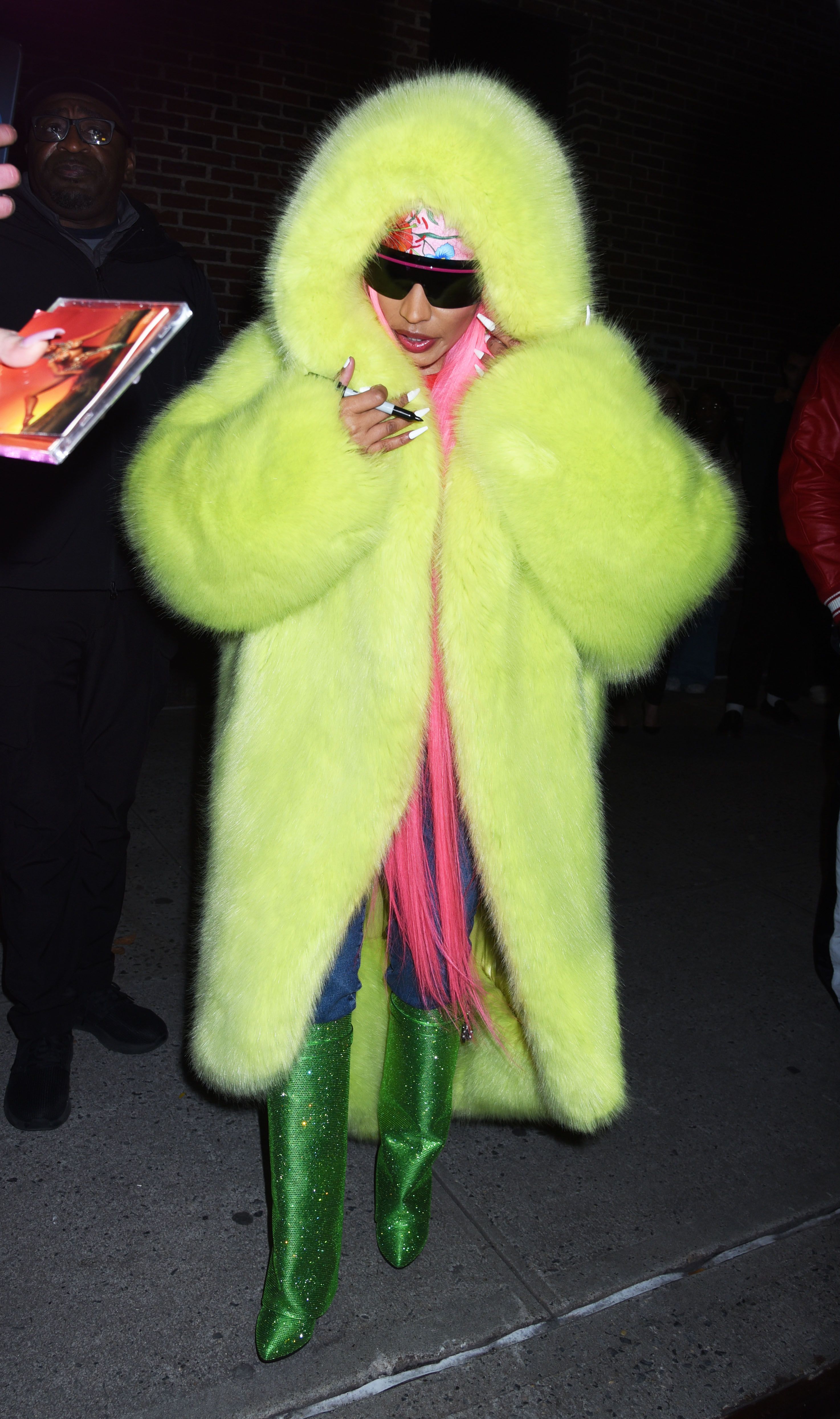 Nicki Minaj in bright outfit 