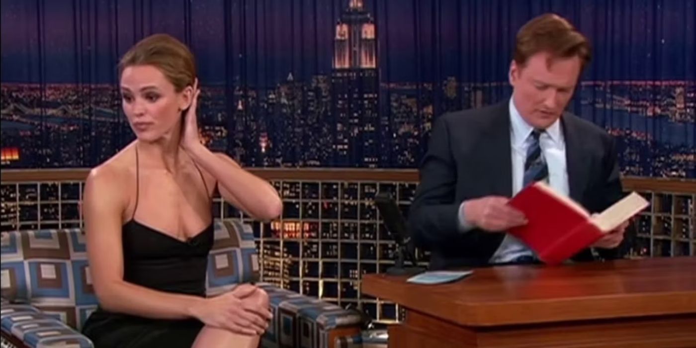 Jennifer Garner and Conan O'Brien on Late Night With Conan O'Brien