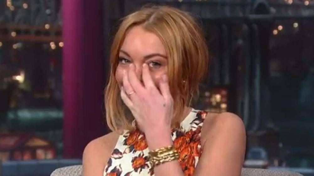 Lindsay Lohan crying on Letterman