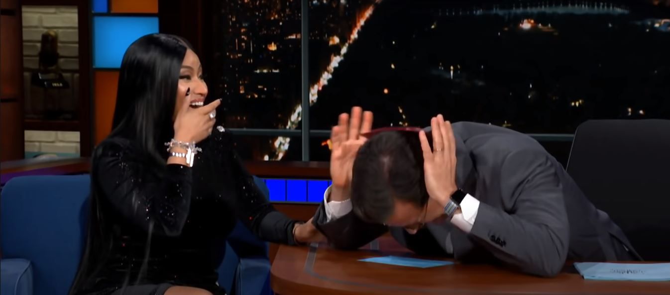 Nick Minaj With Stephen Colbert on The Late Show