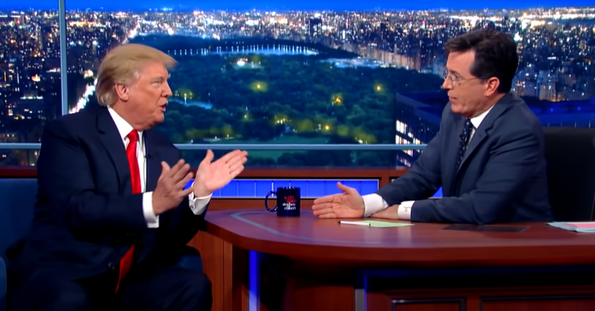 Donald Trump and Stephen Colbert