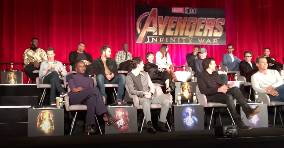 Scarlett Johansson and Avengers cast