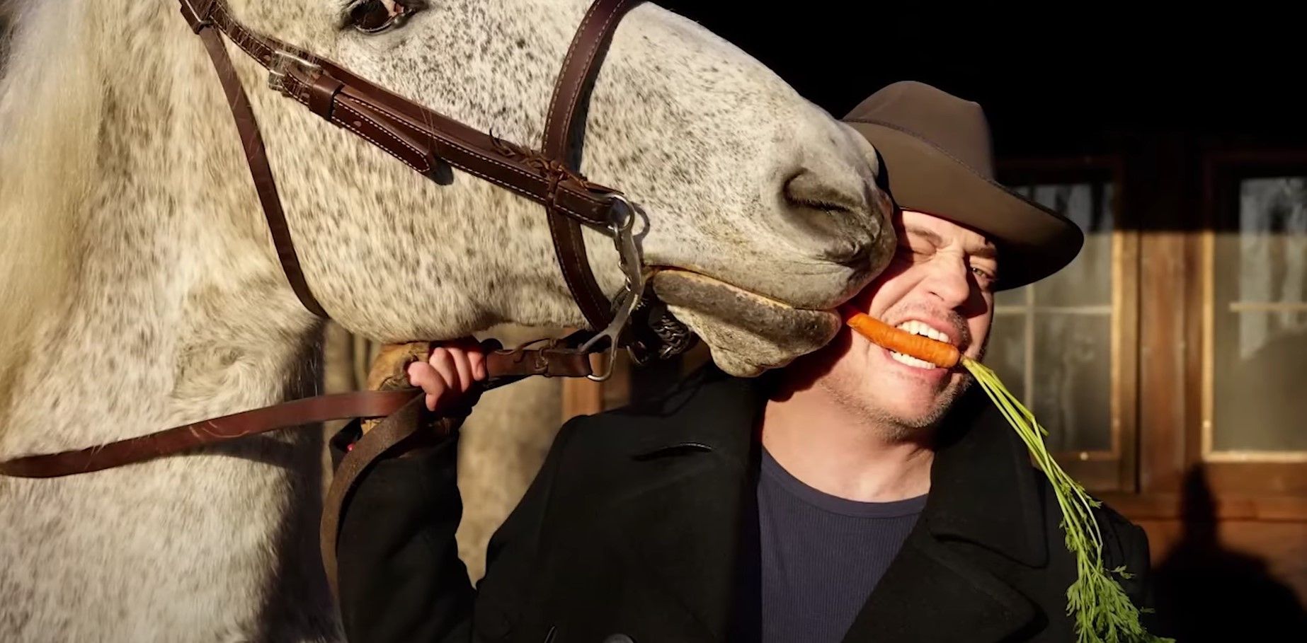 Brendan Fraser and his horse Pecas