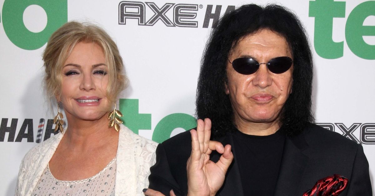 Gene Simmons and Shannon Tweed Simmons looking happy