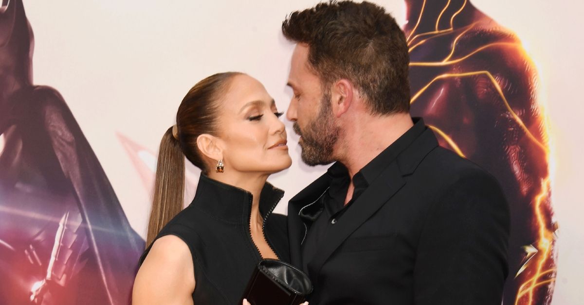 Jennifer Lopez and Ben Affleck on the red carpet of The Flash premiere