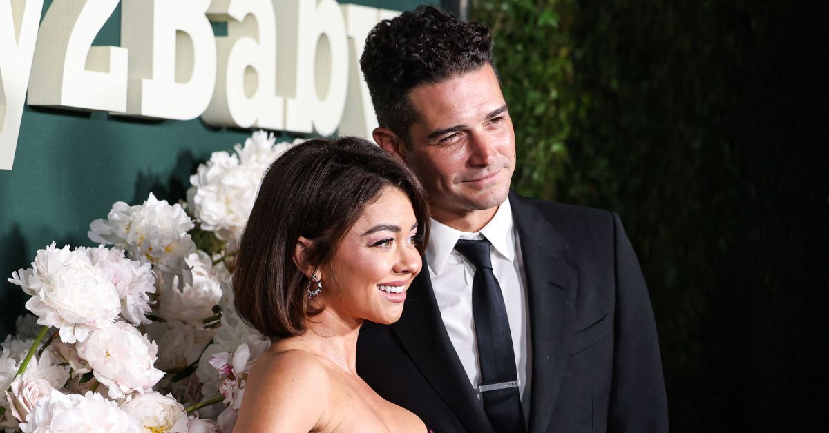 Sarah Hyland posed with her husbands Adams Wells