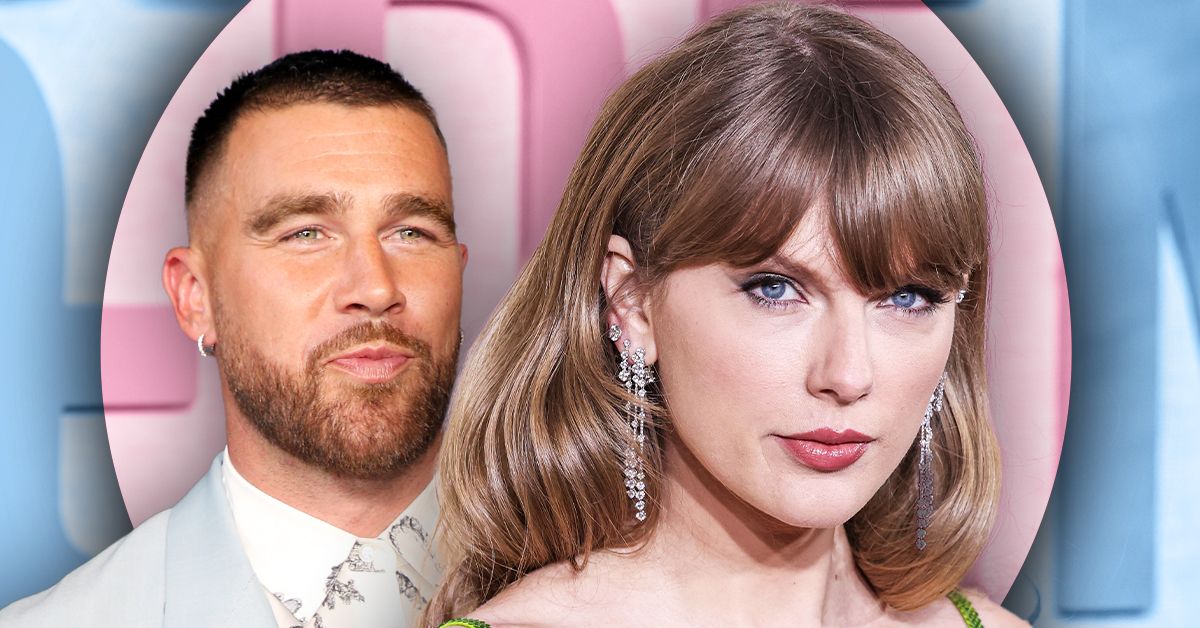 Travis Kelce and Taylor Swift side by side