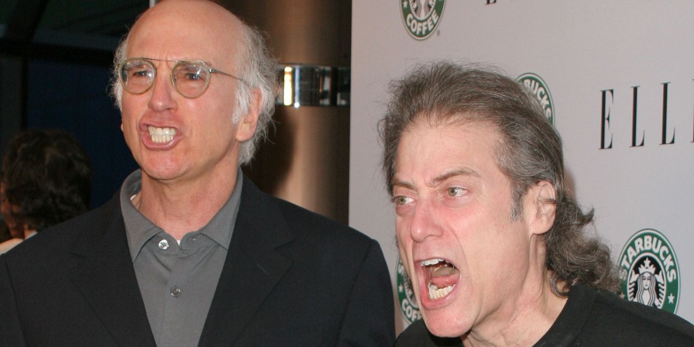 Richard Lewis and Larry David on the red carpet