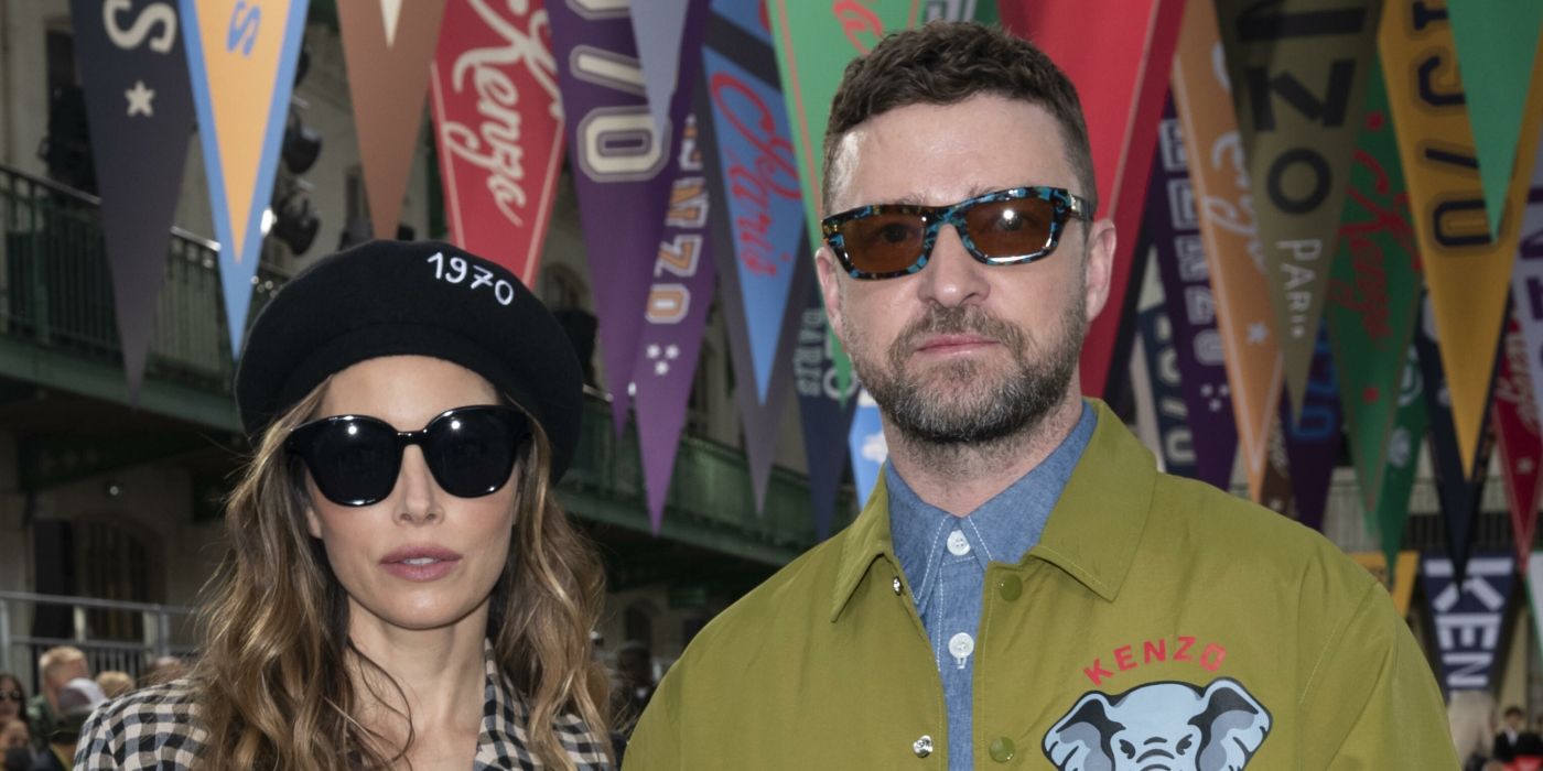 Justin Timberlake and Jessica Biel at Fashion Week