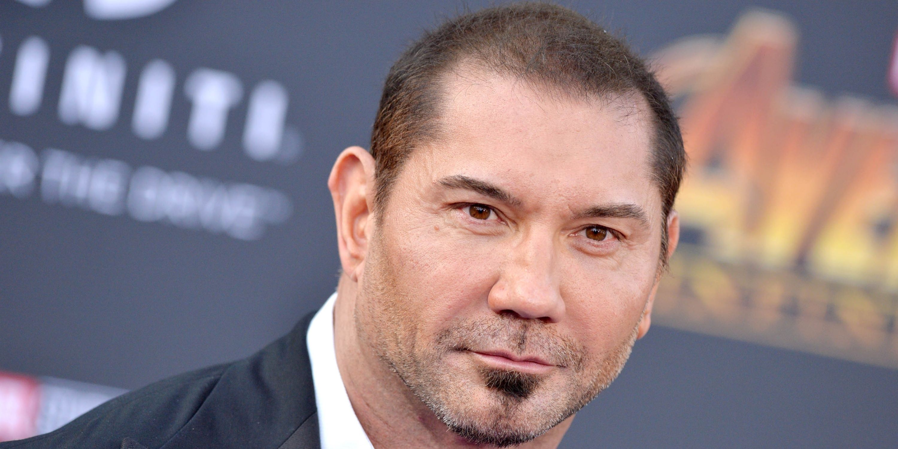 Dave Bautista at an Avengers film premier 