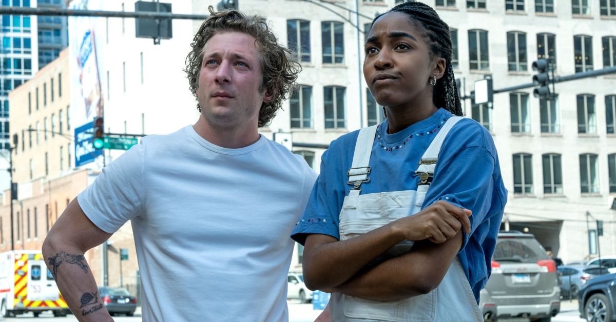 Jeremy Allen White and Ayo Edebiri in The Bear