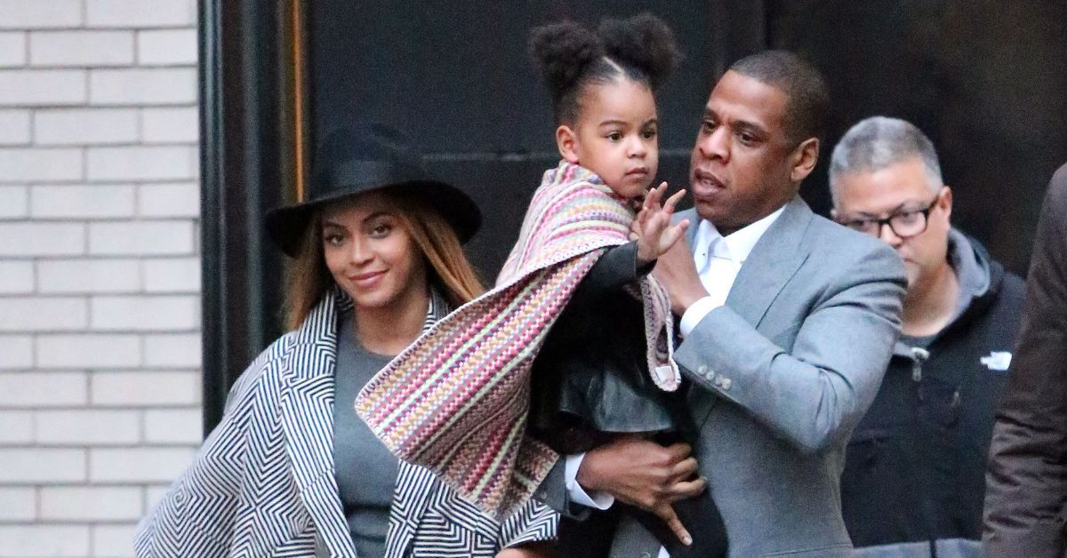 Blue Ivy Carter with her parents.