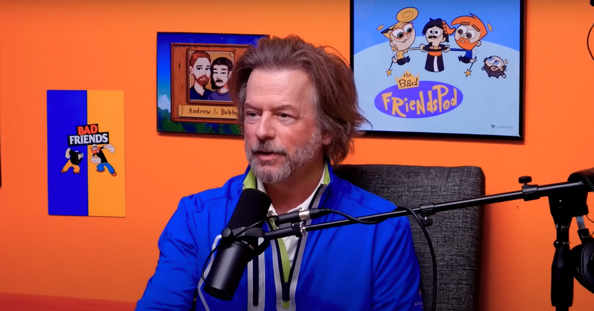 David Spade appearing on a podcast